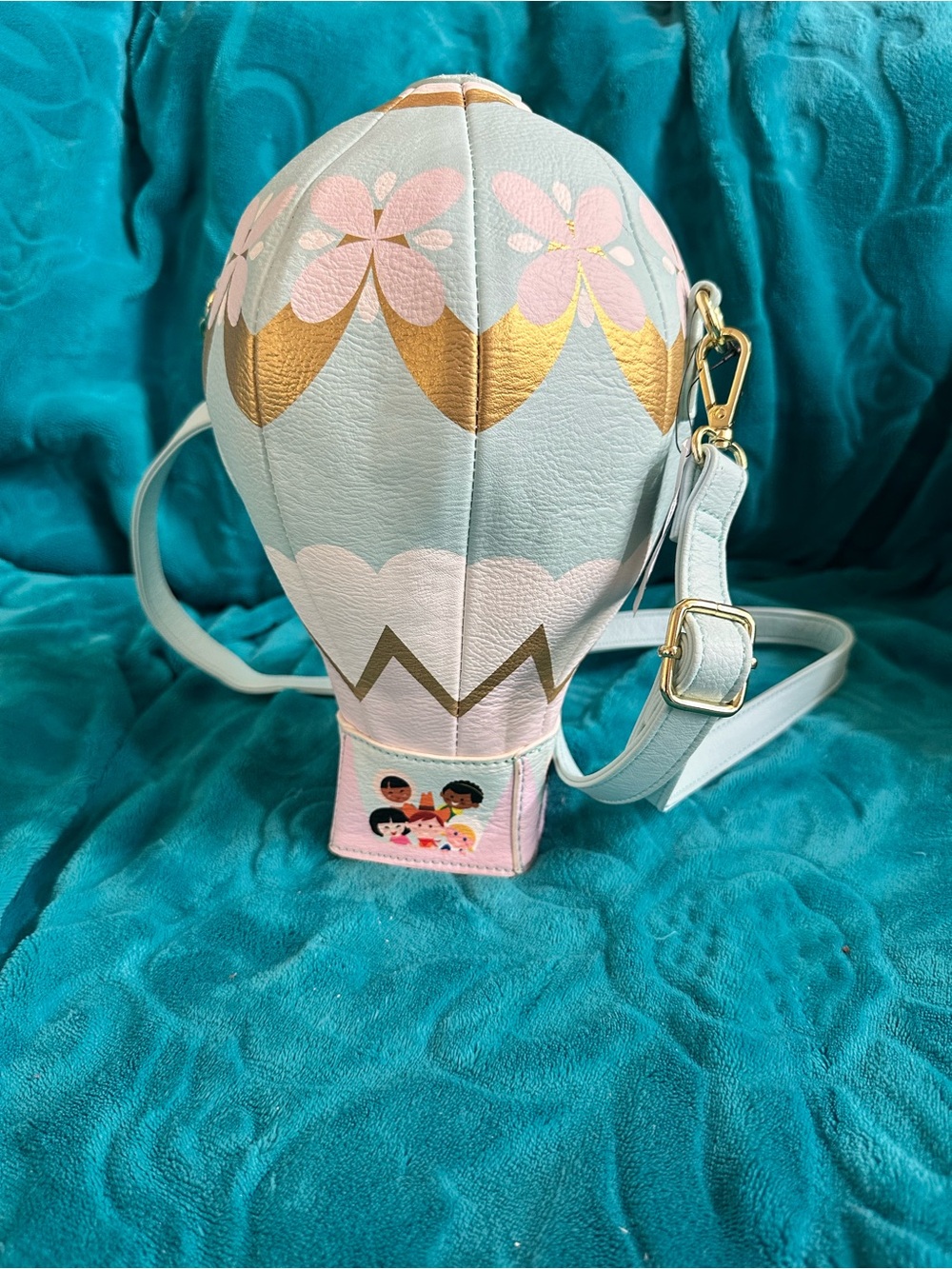 Disney Pastel Hot Air Balloon Shoulder Bag - Light Blue, Pink & Gold NWT